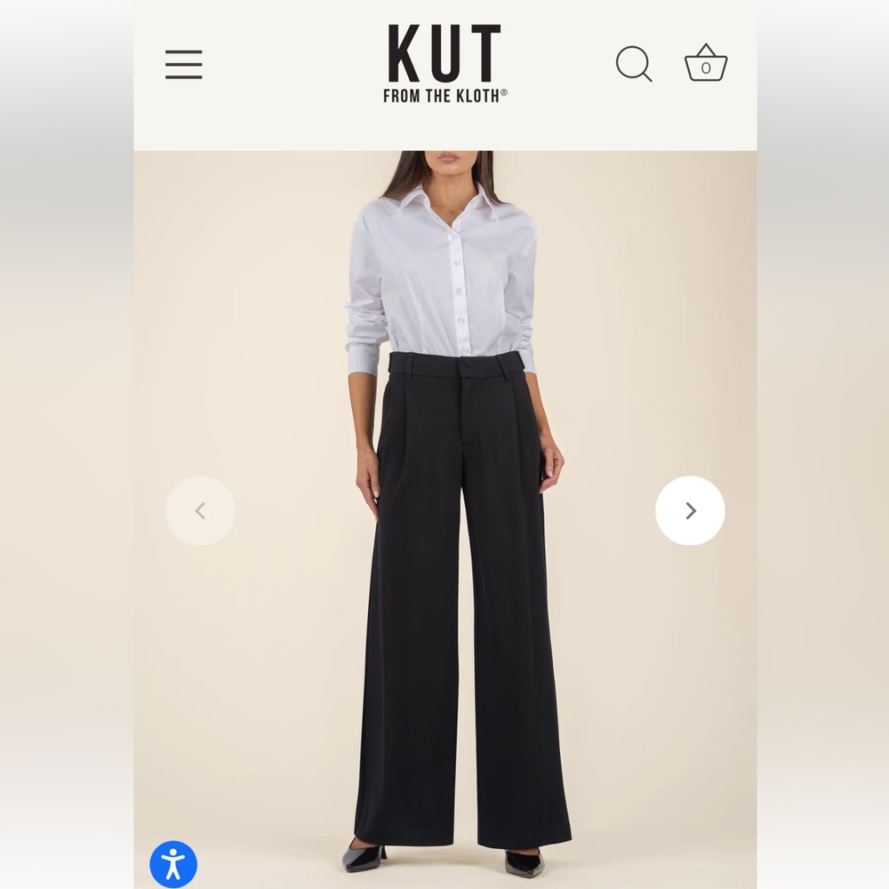 NWT KUT from the Kloth Black Flared Side Slit Pants